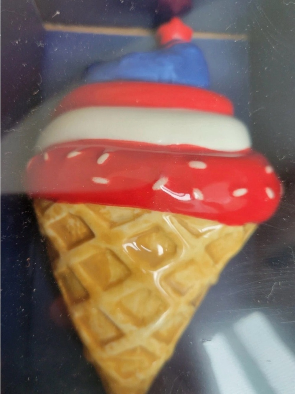 Martha Stewart July 4th Patriotic Stars & Stripes Ceramic Ice Cream Cones NIB - Picture 9 of 11